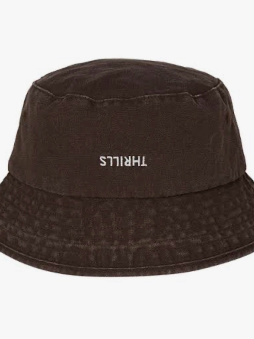 Thrills Poster Brown Embroidered Logo Minimal Bucket Hat